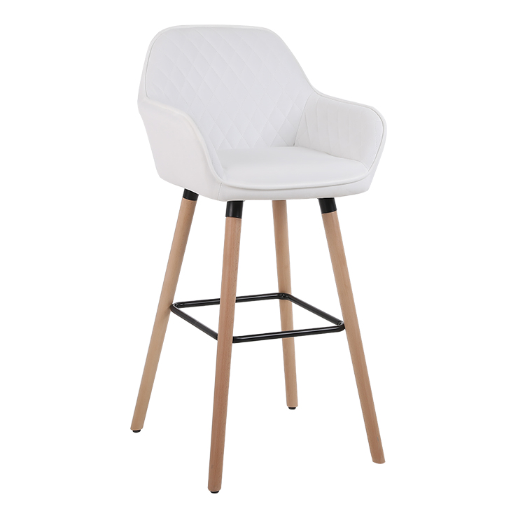 nordic solid wood bar chair